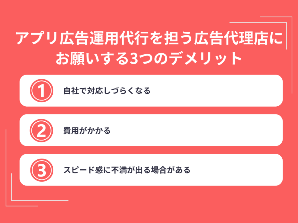 アプリ広告運用代行を担う広告代理店にお願いする3つのデメリット