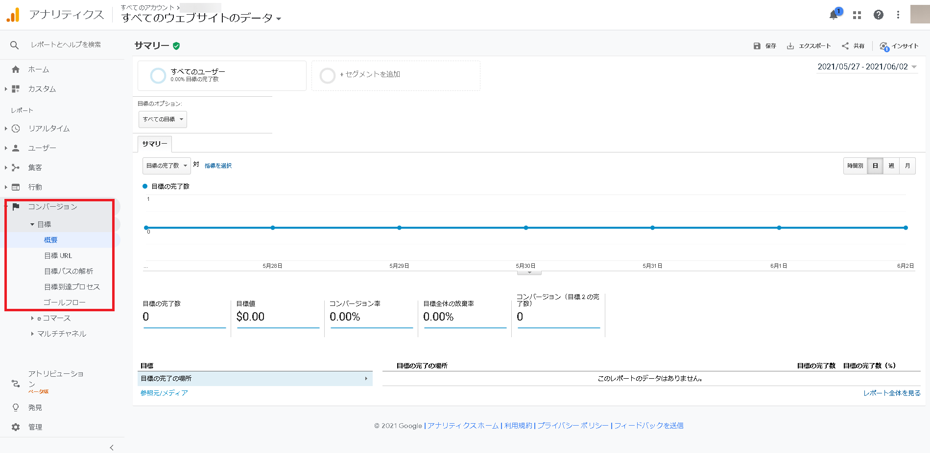 GoogleアナリティクスのCV測定結果の確認方法2