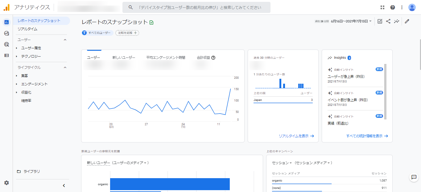 Googleアナリティクス4（GA4）の計測結果を確認する方法