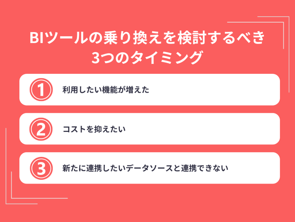 BIツールの乗り換えを検討するべき3つのタイミング