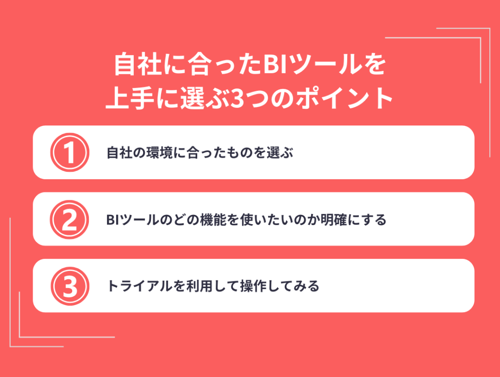 自社に合ったBIツールを上手に選ぶ3つのポイント