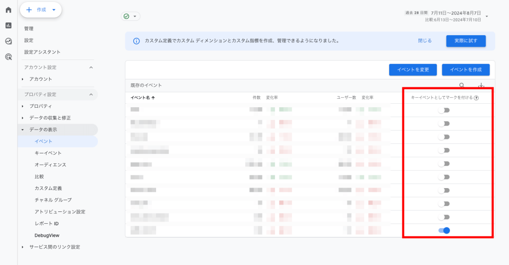 GA4のキーイベントの設定