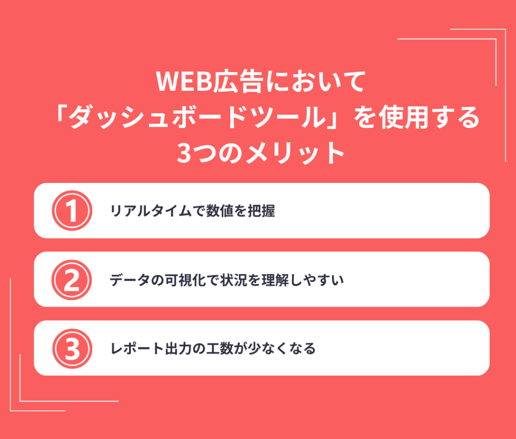 WEB広告において「ダッシュボードツール」を使用する3つのメリット