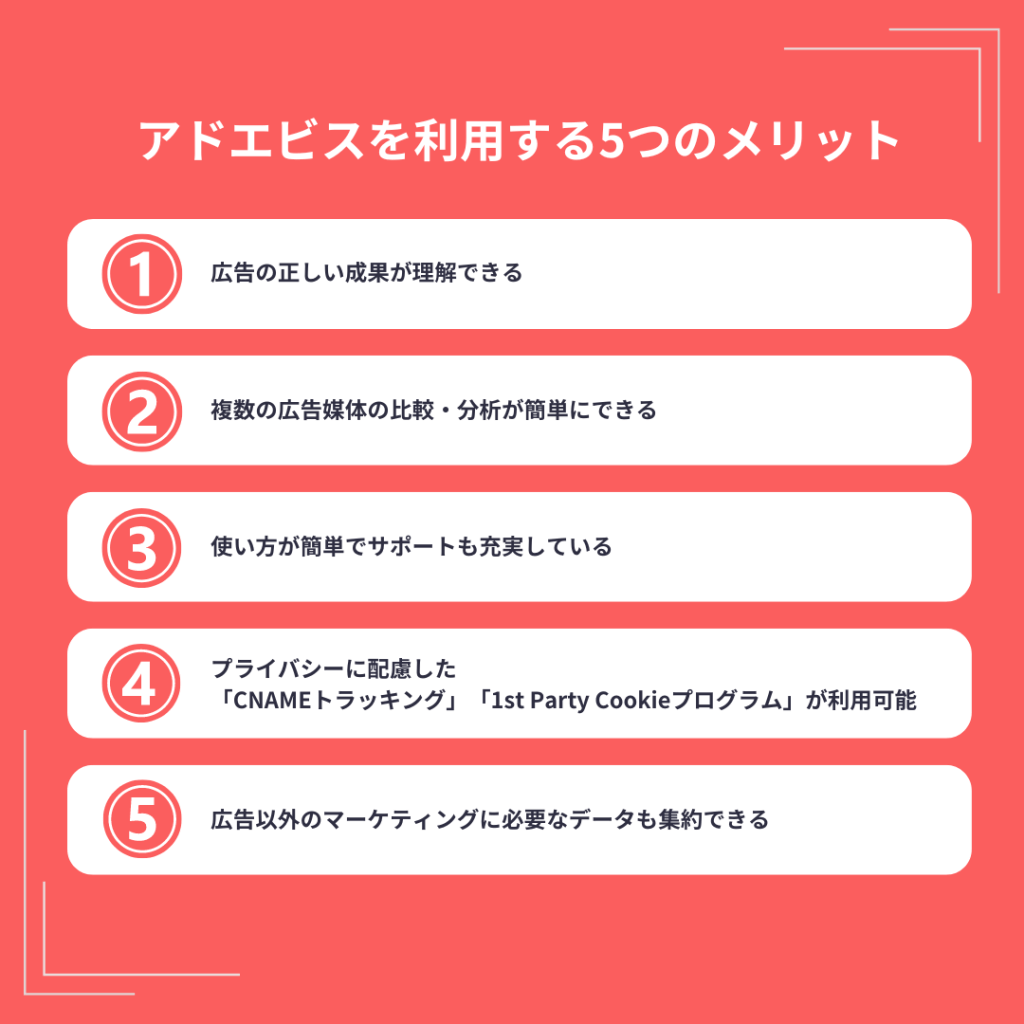 アドエビスを利用する5つのメリット