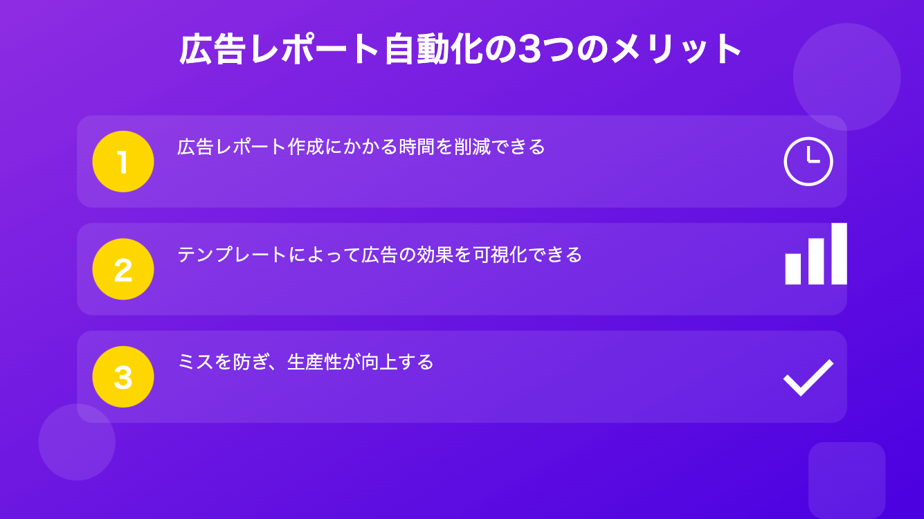 広告レポート自動化の3つのメリット