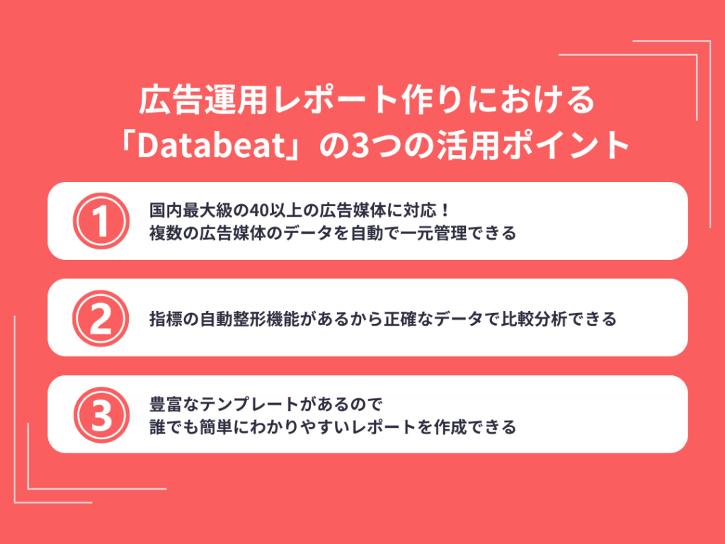 広告運用レポート作りにおける「Databeat」の3つの活用ポイント