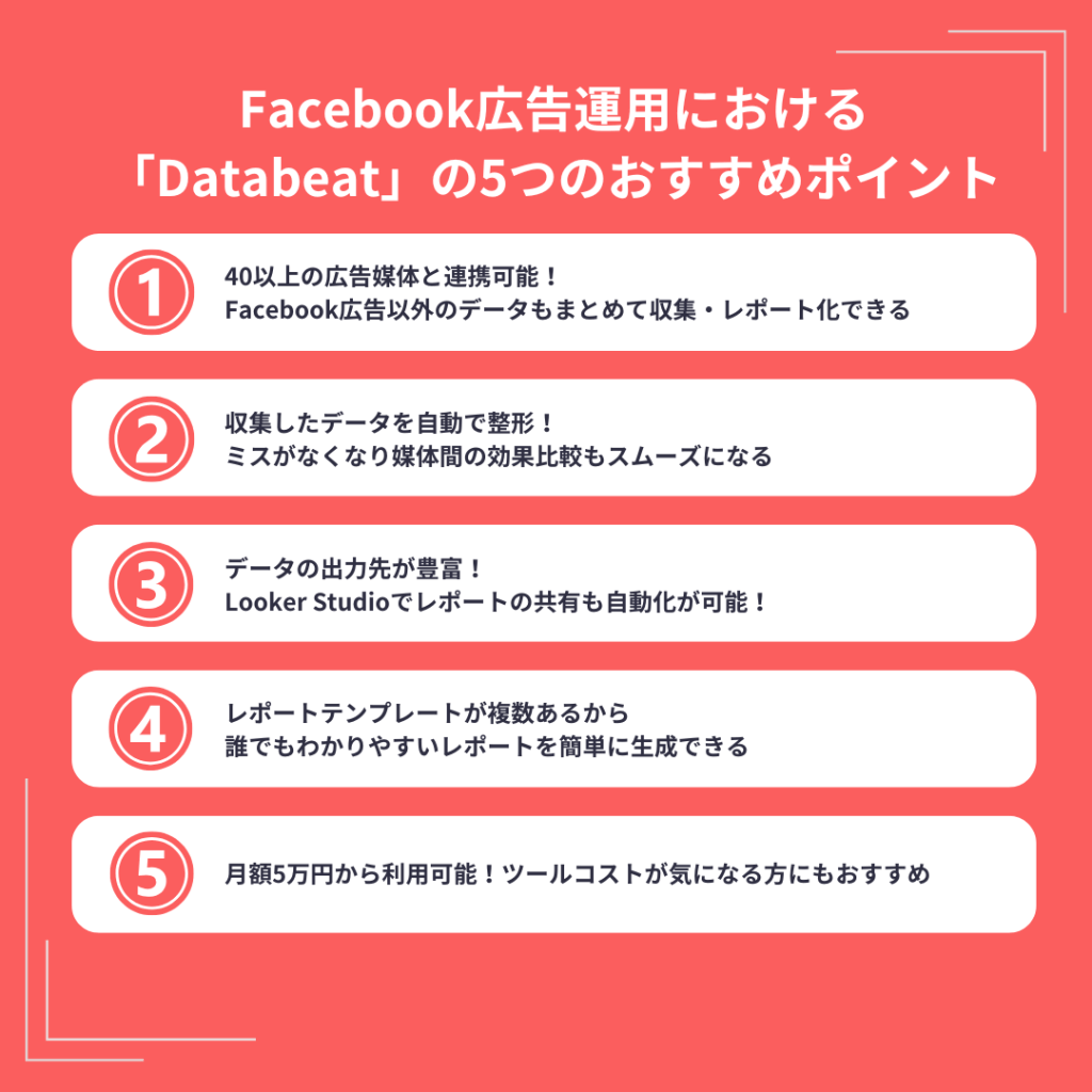 Facebook広告運用における「Databeat」の5つのおすすめポイント
