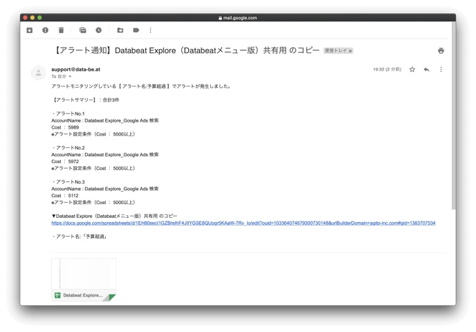 Databeatのアラート通知機能